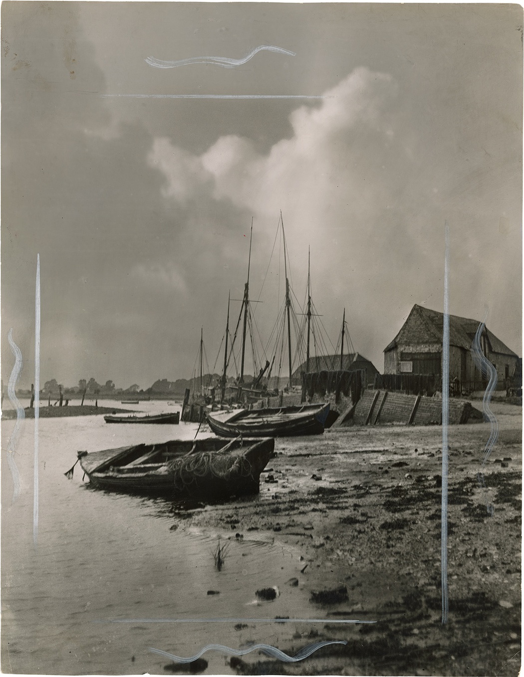 RARE | Silver Gelatin Print Of Bosham's Fishing Fleet 1914