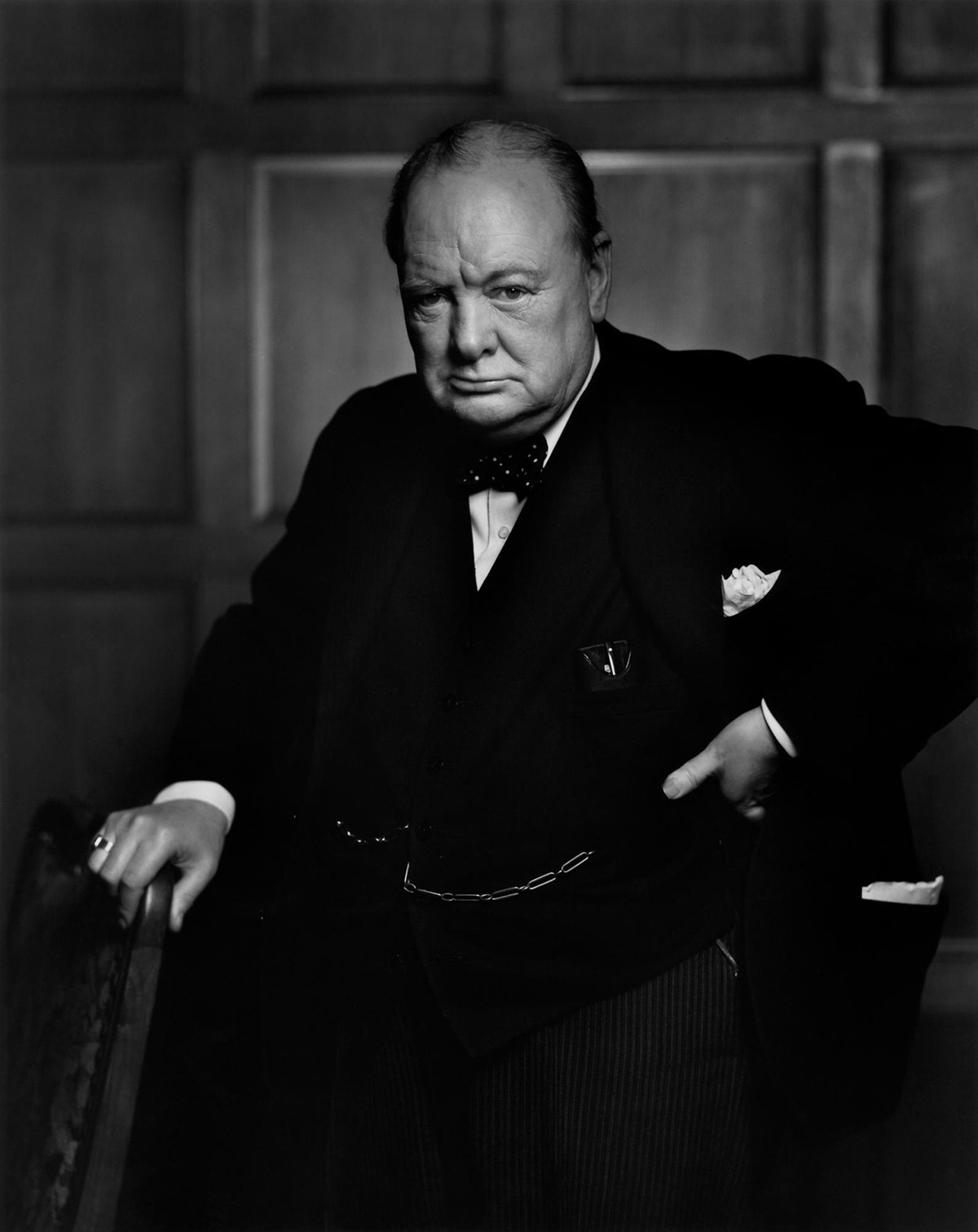 The Roaring Lion, Winston Churchill, 1941 by Yousuf Karsh (1908-2002), 20x24' (51x61cm) Signed Silver Gelatin Print