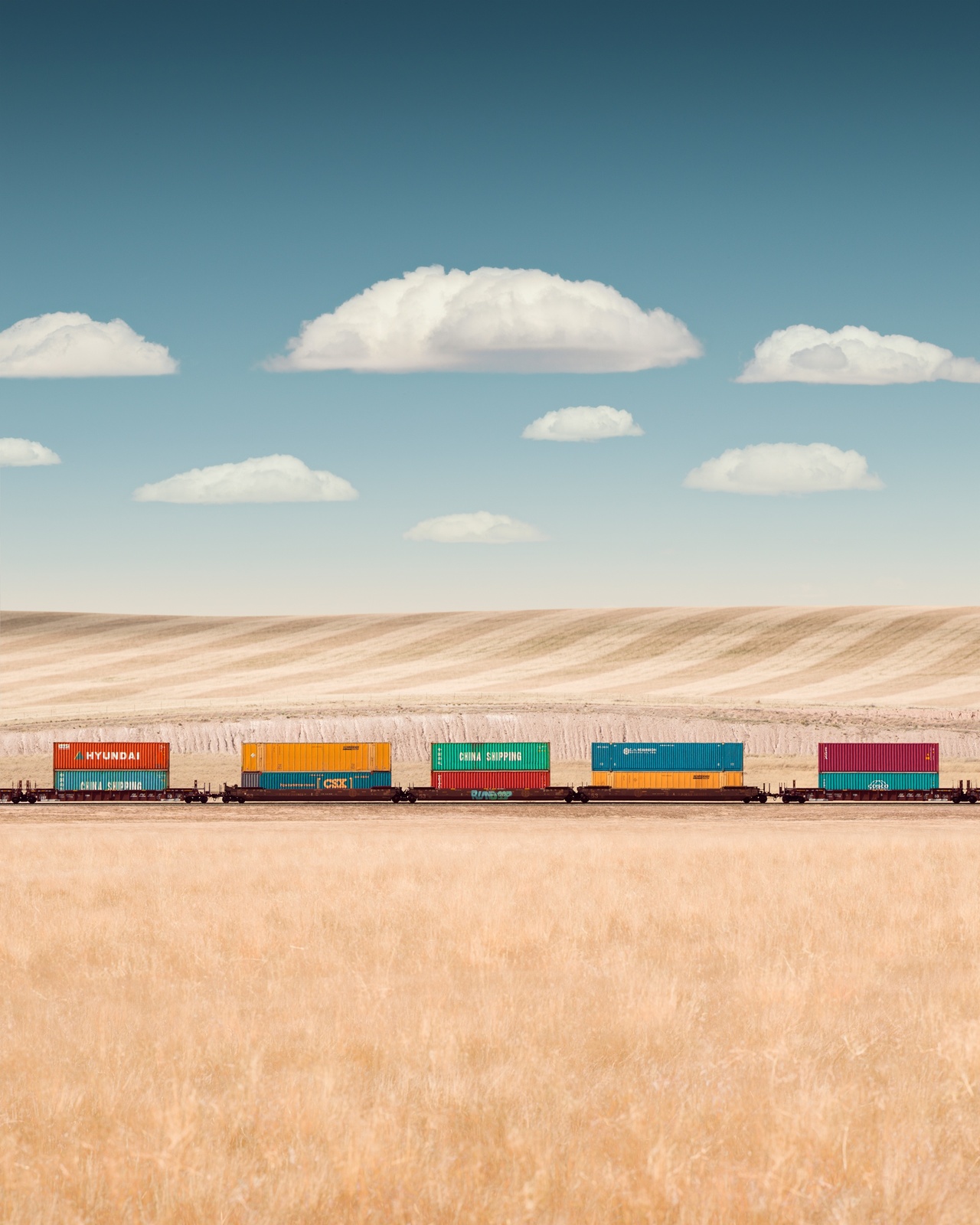 Benjamin Everett, Clouds & Trains, New Mexico, 2017
