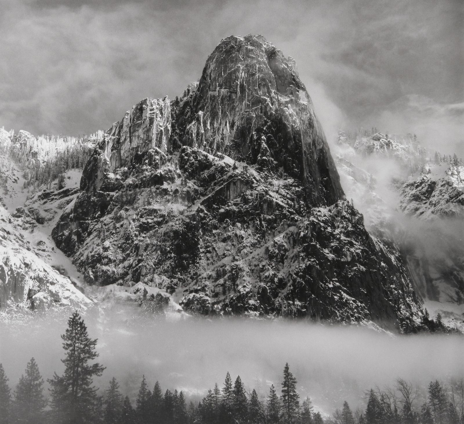 Bob Kolbrener, Winter Portrait of Sentinel Rock, Yosemite National Park, 2006