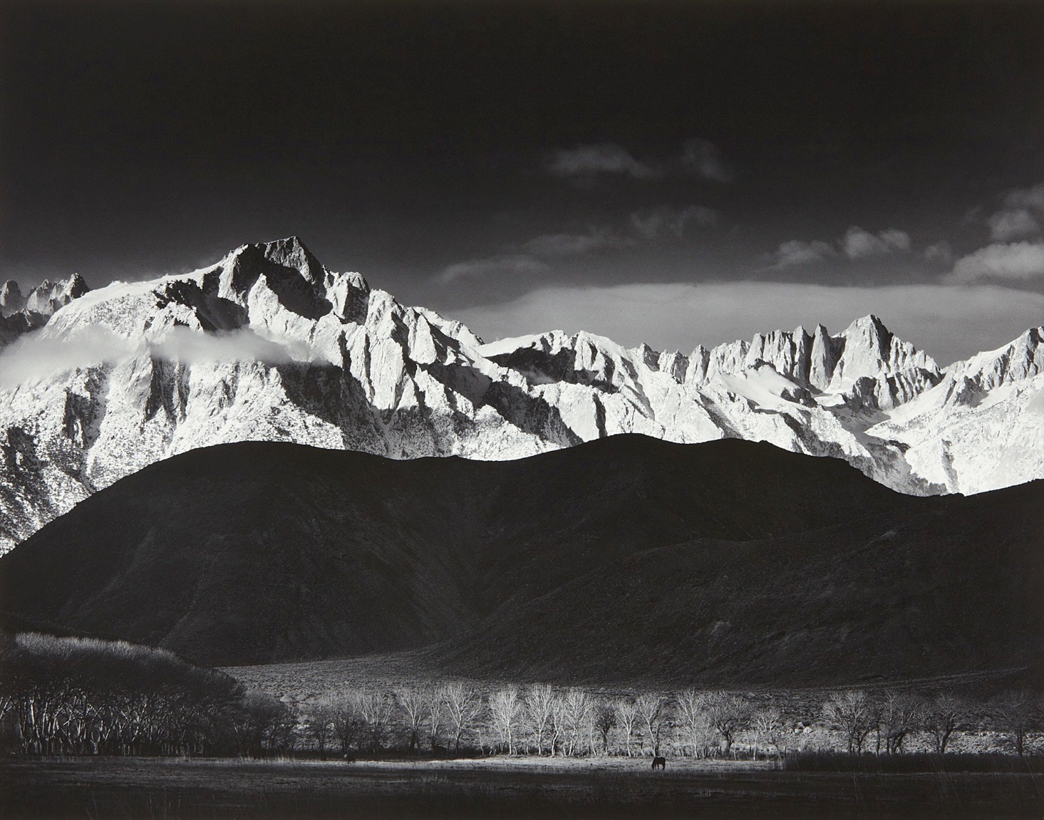Ansel Adams, Winter Sunrise, Sierra Nevada from Lone Pine, California, 1944