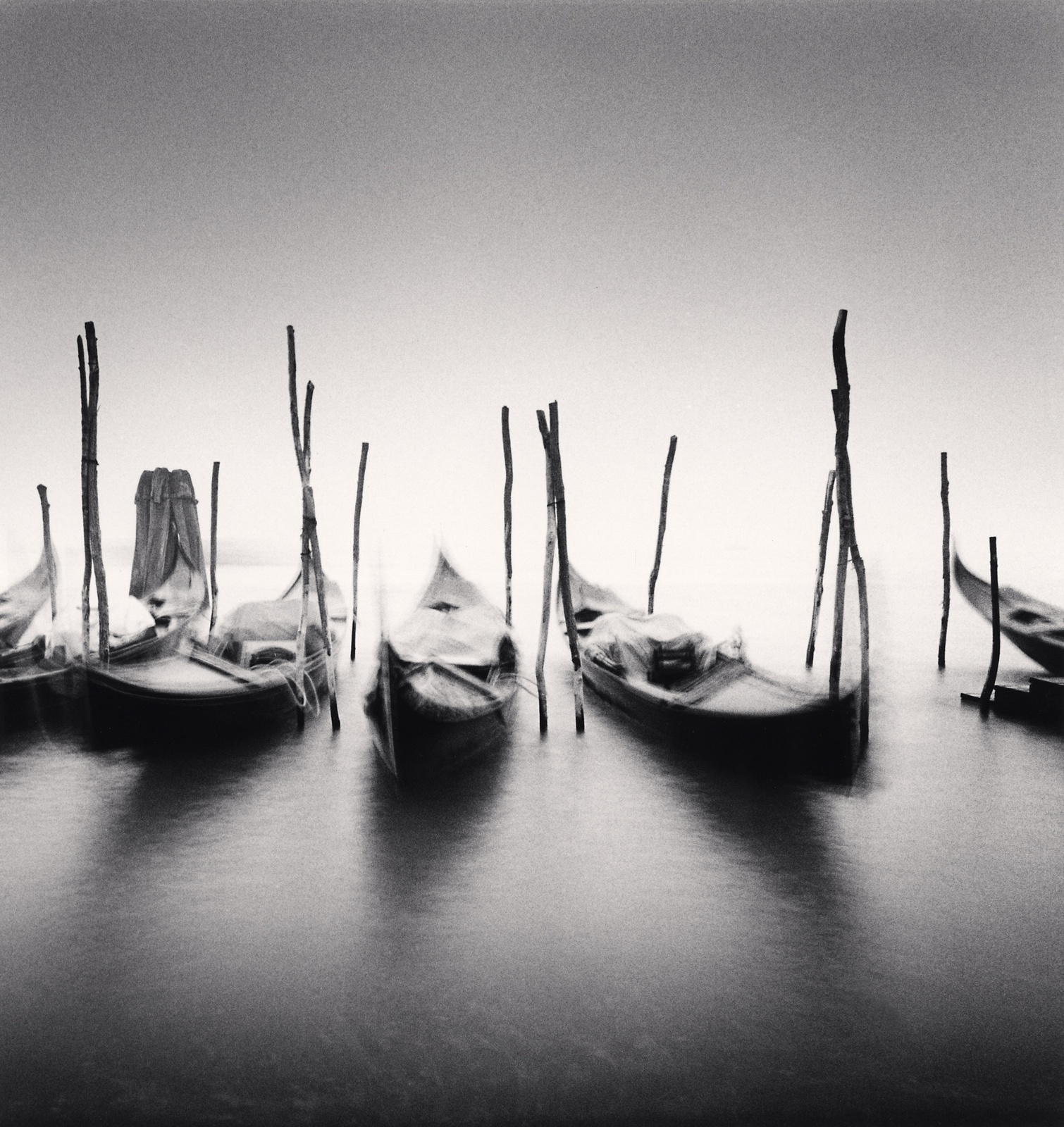 Michael Kenna, Six Gondolas, Giardini ex Reali, Venice, Italy, 1980