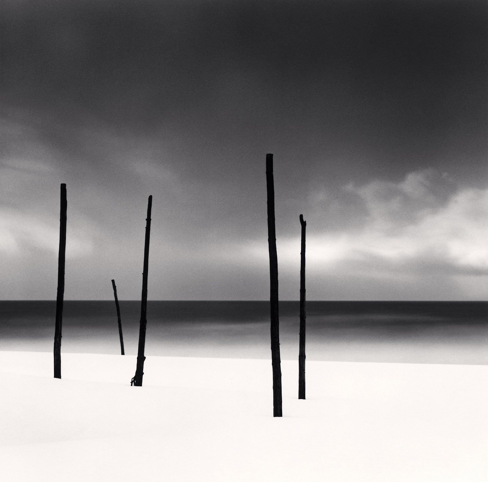 Michael Kenna, Five Poles, Tomamae, Hokkaido, Japan, 2004