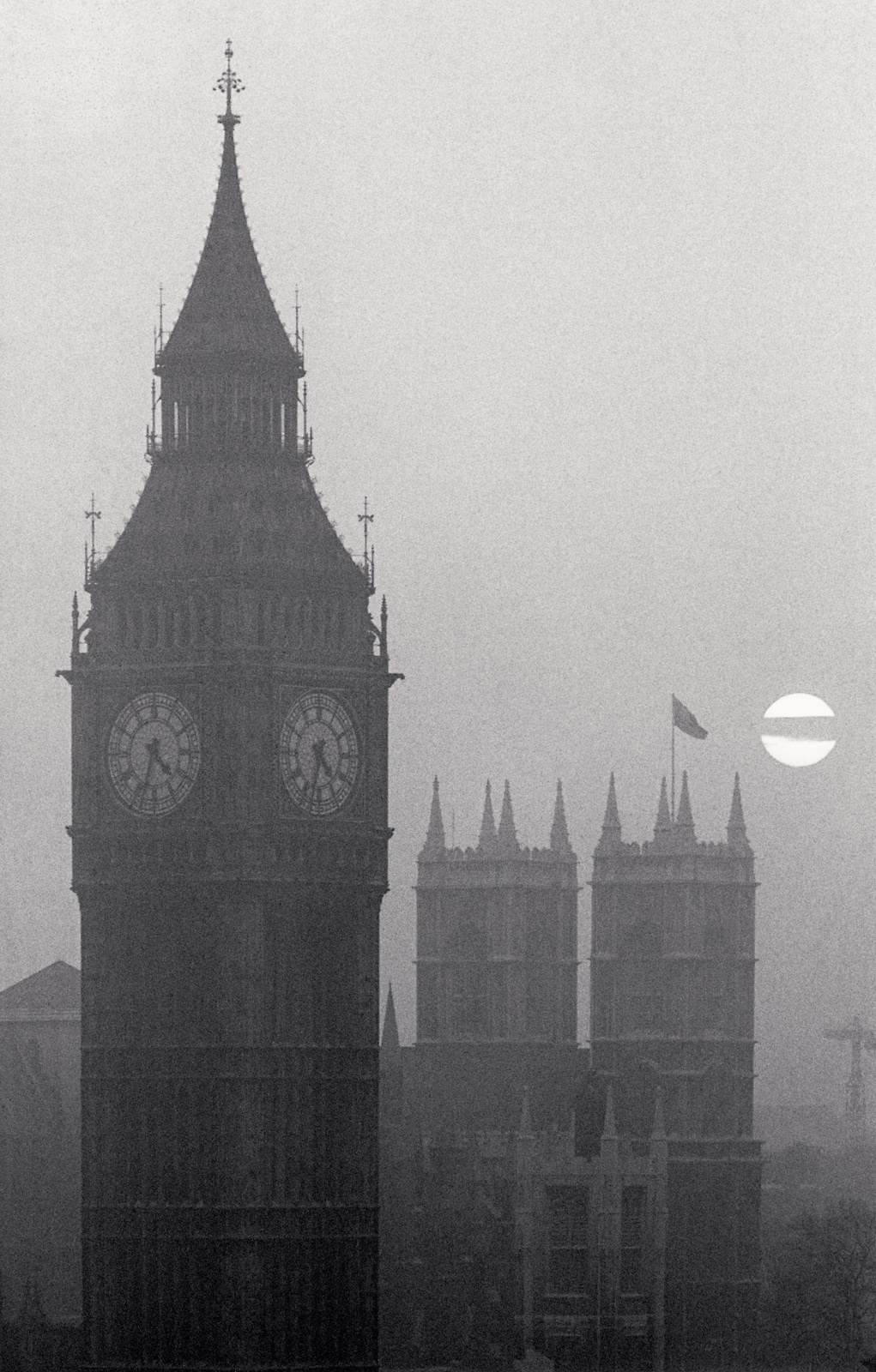 Michael Kenna, Big Ben & Westminster Abbey, London, England, 1975