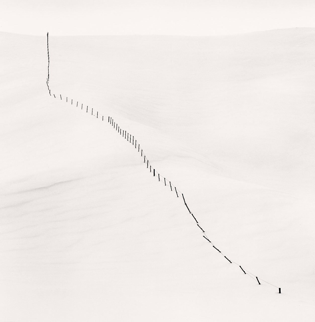 Michael Kenna, Hillside Fence Study 5, Teshikaga, Hokkaido, Japan, 2004