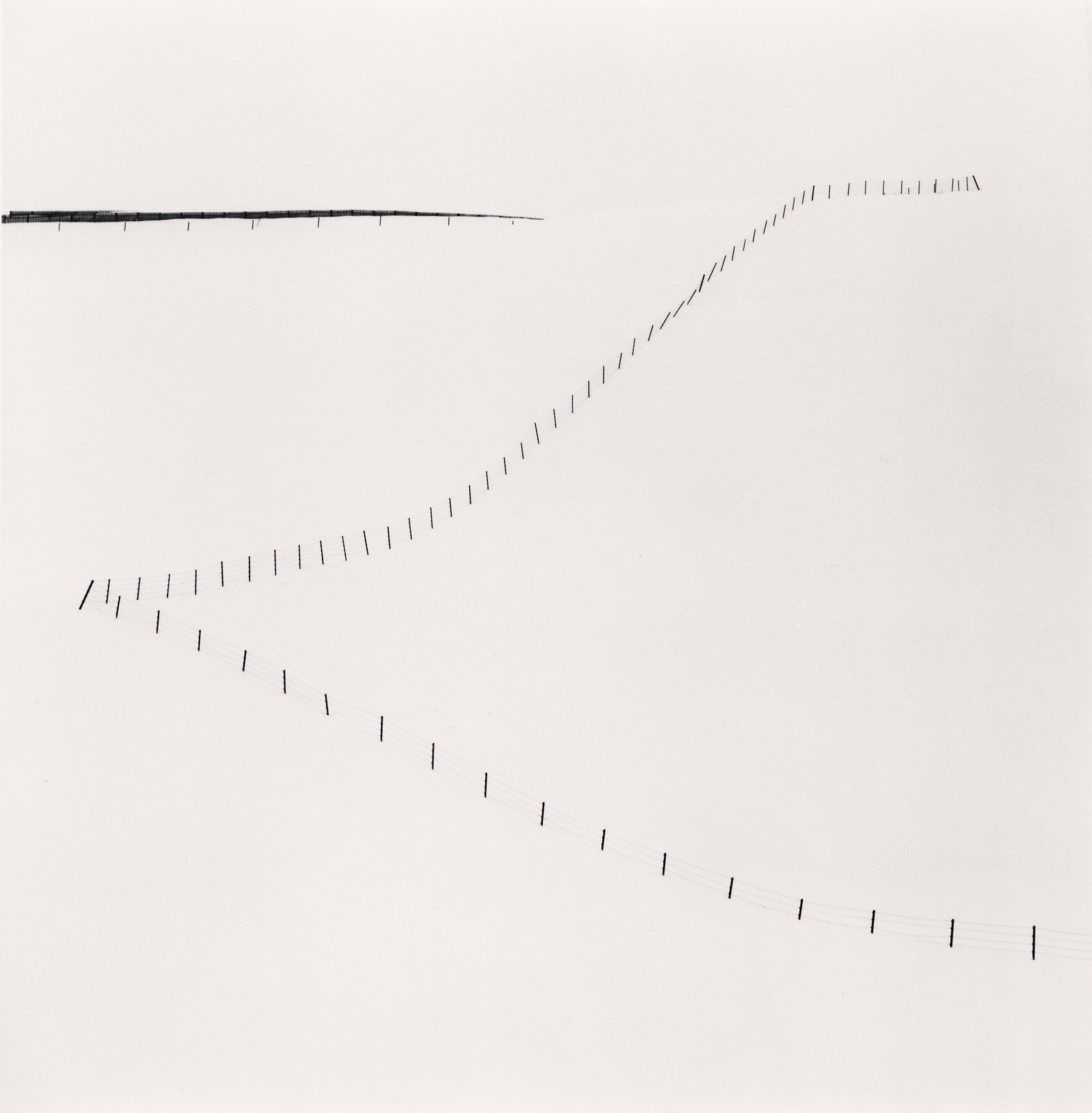 Michael Kenna, Hillside Fence, Study 6, Teshikaga, Hokkaido, Japan, 2007