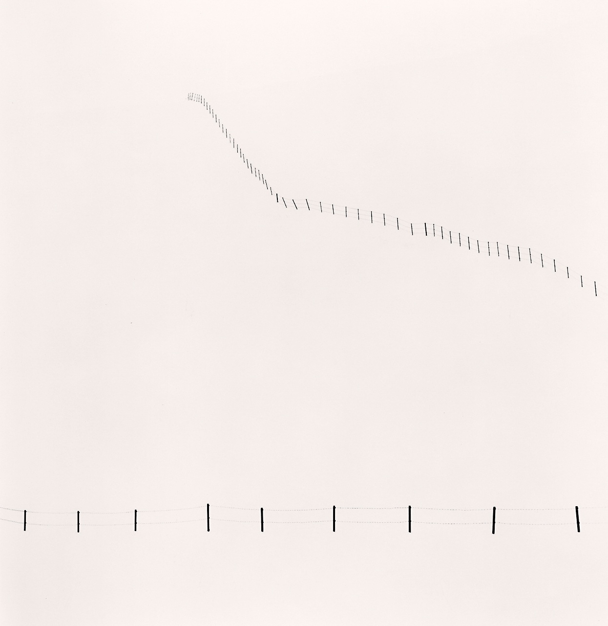 Michael Kenna, Hillside Fence Study 3, Teshikaga, Hokkaido, Japan, 2002