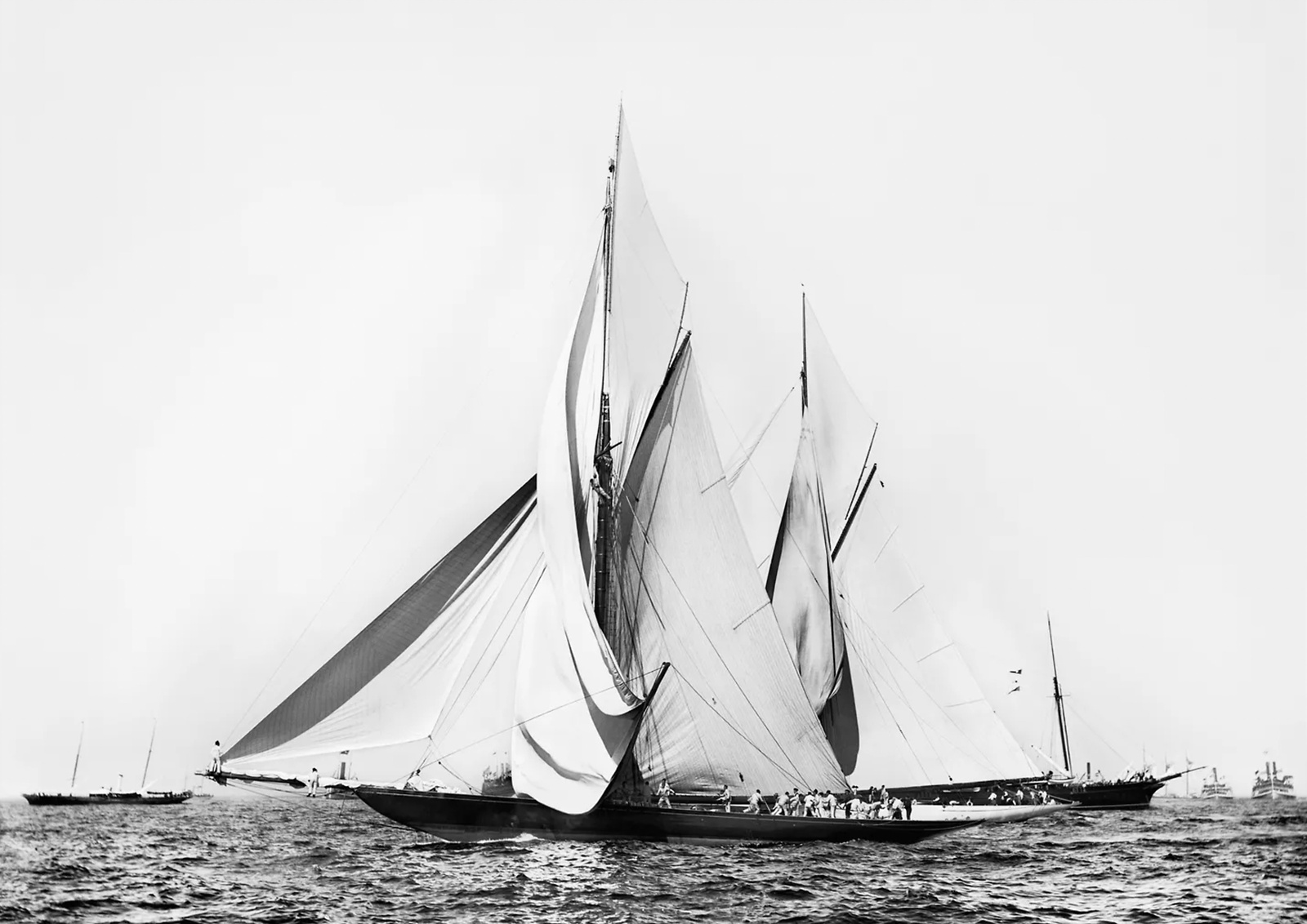 Beken Of Cowes Archive, Sailing Yacht Valkyrie II & Vigilant, Start Of The Americas Cup Race, 7th October, 1893
