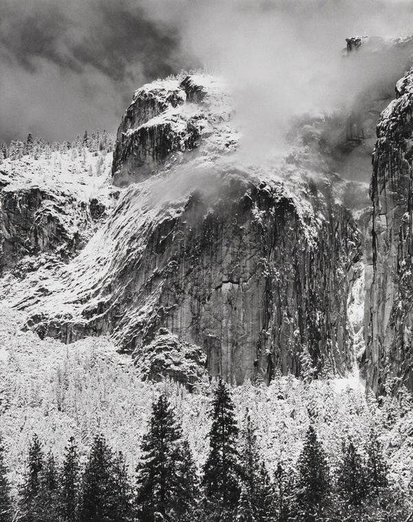Bob Kolbrener, Cliffs in Snow, Yosemite National Park, 1998