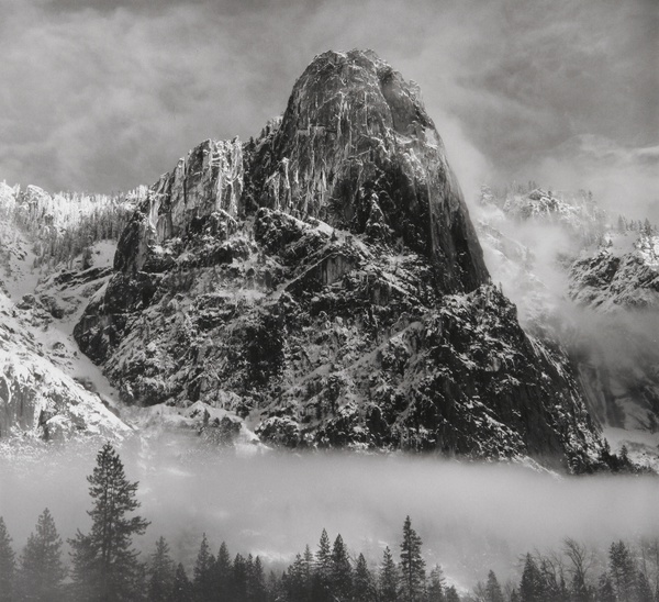 Bob Kolbrener, Winter Portrait of Sentinel Rock, Yosemite National Park, 2006