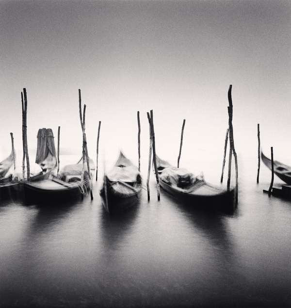 Michael Kenna, Six Gondolas, Giardini ex Reali, Venice, Italy, 1980