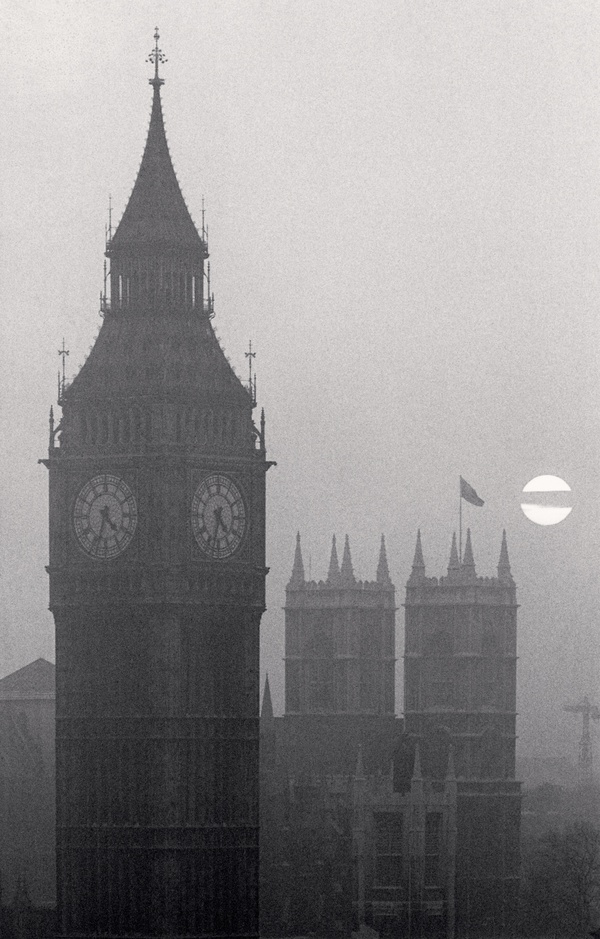 Michael Kenna, Big Ben & Westminster Abbey, London, England, 1975