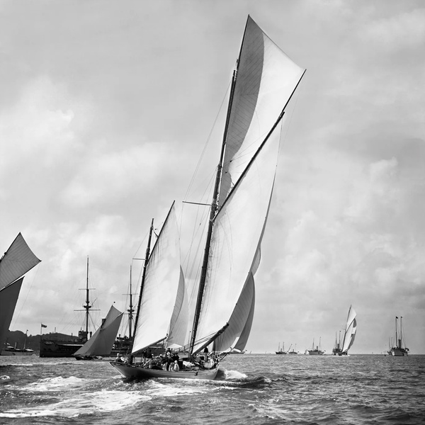 Beken Of Cowes Archive, Sailing Yacht White Heather, 1904