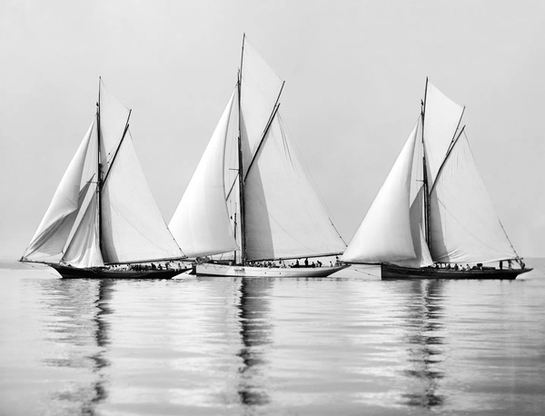Beken Of Cowes Archive, Sailing Yacht Deerhound, Vanduara & Neptune, August, 1885