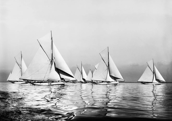 Beken Of Cowes Archive, Sailing Yachts At The Start, Study 1, Ryde Town Cup, 1903