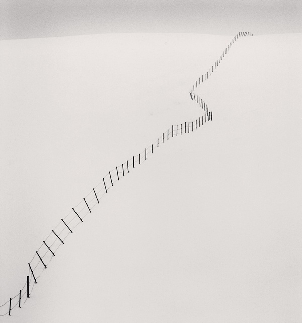 Michael Kenna, Hillside Fence, Study 2, Teshikaga, Hokkaido, Japan, 2002