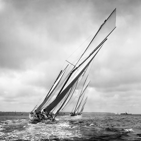 Beken Of Cowes Archive, Sailing Yacht Kariad, Nyria & White Heather, 1906